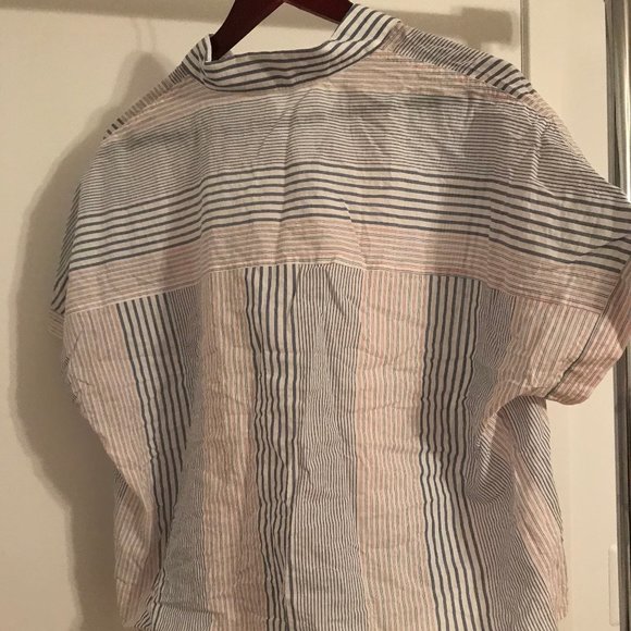 Madewell Striped Shirt Dress w/ Tie Size L NWT - Picture 5 of 5